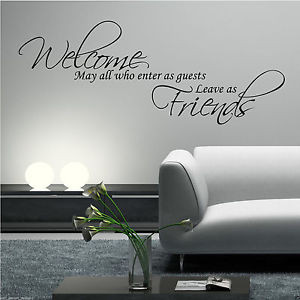WELCOME-FRIENDS-WHO-ENTER-Wall-Art-Sticker-Lounge-Quote-Decal-Mural ...