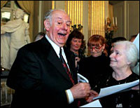 Dario Fo receives the Nobel Prize