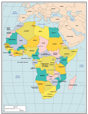 africa map with capital cities