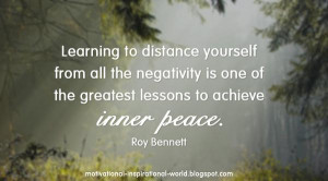 Learning to distance yourself from all the negativity is one of the ...