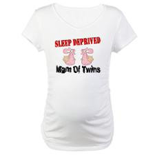 Sleep Deprived Mom Twins Maternity T-Shirt for