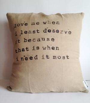 Linen Quote Pillow - Handmade Pillow Case - Natural Linen Pillow Cover