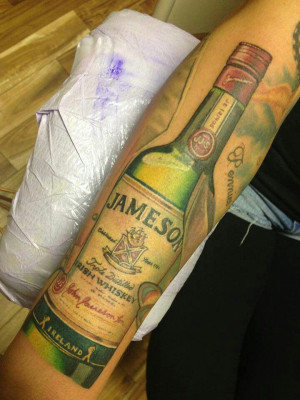 Jameson whiskey Irish tattoo