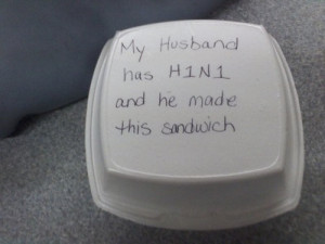 Funny way to stop people from stealing your lunch at work.