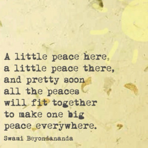 ... Will The Peaces Will Fit Together To Make One Big Peace Everywhere