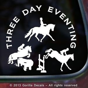 DAY-EVENTING-Eventer-Dressage-Jumping-Decal-Sticker-Car-Sign-WHITE ...