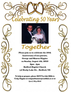 George and Sharon – 50th Wedding Anniversary Invitation