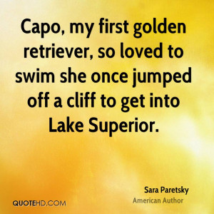 Capo, my first golden retriever, so loved to swim she once jumped off ...