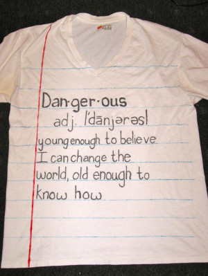 DANGEROUS DIY Shirt / Notebook paper shirt / hand painted / upcycled ...