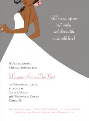 African American Bridal Shower Wedding Invitation