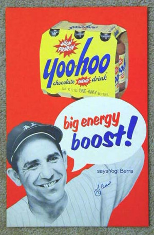 1950’s Yogi Berra Yoo-Hoo Chocolate Drink Advertising Sign ...