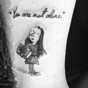 This is such a sweet tattoo. It is done in the same way Quentin Blake ...