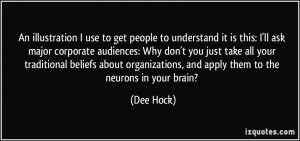 An illustration I use to get people to understand it is this: I'll ask ...