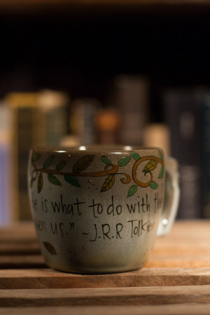 ... Literary Quote Mug -Small blue and brown with vines. $14.00, via Etsy