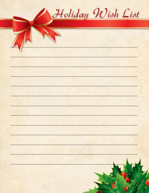 blank christmas wish list