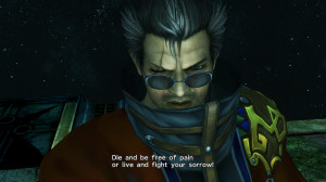 Auron encourages the party to fight.