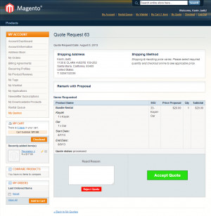 Accept or Reject Quoted Price Customer Side