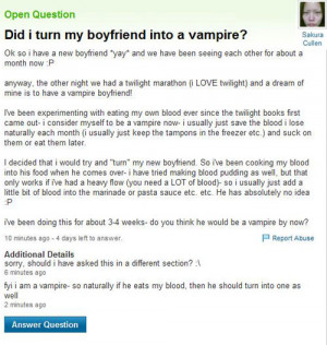 Did I turn my boyfriend into a vampire?