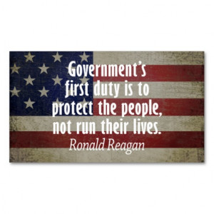 Ronald Reagan Quote on Duty of Government Business Card Templates
