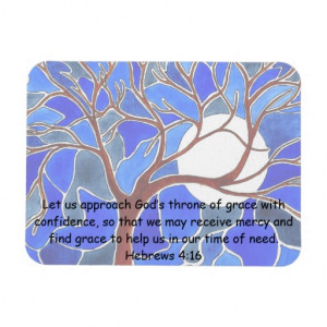 Help in time of need - Hebrews 4:16 - Bible verse Rectangle Magnets