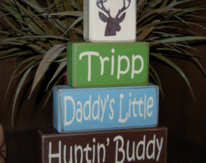 PERSONALIZED Daddy's Little Hun tin Hunting Buddy Nursery Boy Name ...