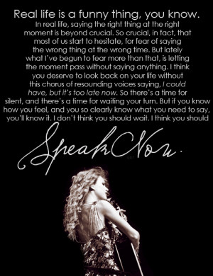 Taylor Swift Quotes From Speak Now