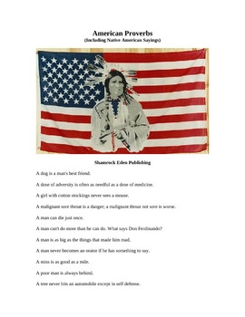 American Proverbs, Including Native American Sayings