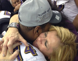 ... Michael Oher immediately after the Ravens Super Bowl win on Sunday