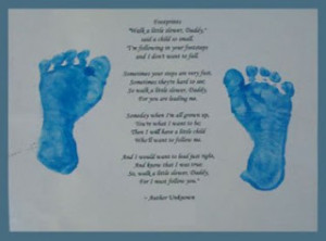 footprint with poem craft gift for dad on father's day, birthday, or ...