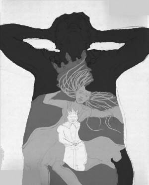 ... mad because of Hamlet’s insanity and guilt for her father’s death