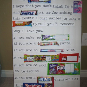 Valentine Day Poem and also Gift For Her with Candy Bar Sayings as ...