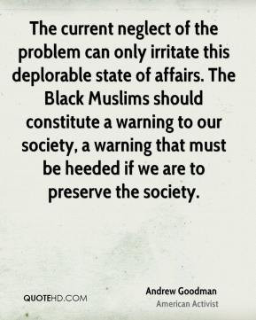 Andrew Goodman - The current neglect of the problem can only irritate ...