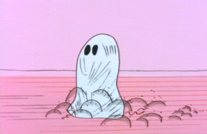 gif Halloween Charlie Brown ghost pig pen