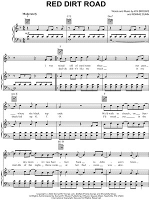Image of Brooks amp Dunn quot Red Dirt Road quot Sheet Music Download ...