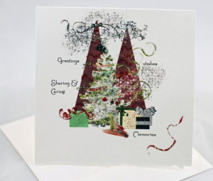 Christmas Card Collage Trees with Norman by HemeonArtworks, $7.00