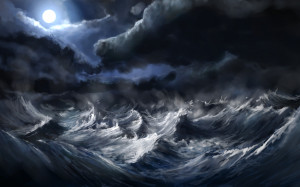Waves Storm Wallpaper 2560x1600 Waves, Storm, Moon, Artwork, Alexlinde