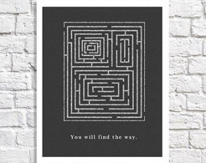Quote Maze Art Encouragem ent Gift Depression Print Therapy Office ...