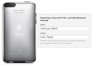 Free iPod engraving. An Apple Online Store exclusive.