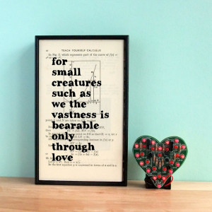 Carl Sagan Love Quote Altered Book Typographic by wallenvyart, £24.75