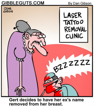 Laser tattoo removal cartoon