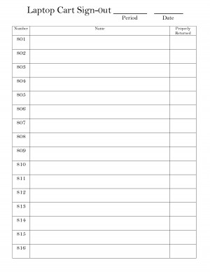 equipment sign out sheet template