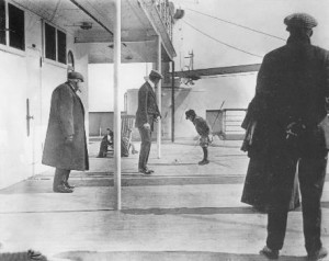 this famous photo from the titanic shows douglas playing with a top ...