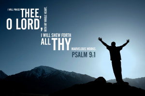 Psalm 9:1 Scripture HD Wallpaper background with Bible verse for your ...