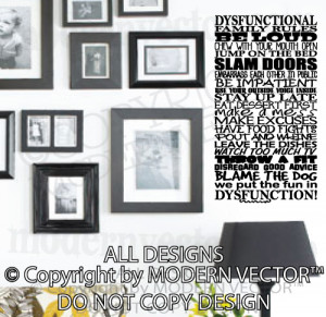 Details about DYSFUNCTIONAL Family Rules Quote Vinyl Wall Decal ...