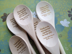 Engraved Wooden Spoon with Friendship Quote, Bridal Shower Guest Book ...