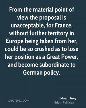 ... position as a Great Power, and become subordinate to German policy