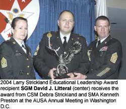 2004 Larry Strickland Education Leadership Award recipient
