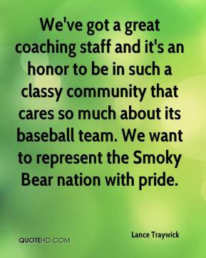 ... baseball team. We want to represent the Smoky Bear nation with pride