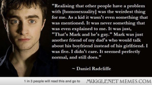 Daniel Radcliffe speaks about his opinion of gay people