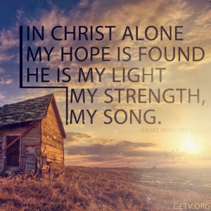 this cornerstone, this solid ground, he is my rock...